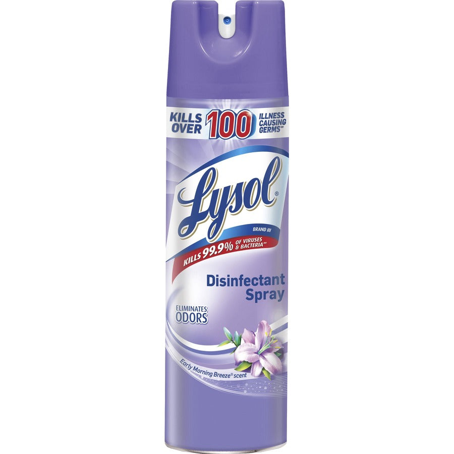 Lysol Early Morning Breeze Disinfectant Spray - For Multipurpose - 19 fl oz (0.6 quart) - Early Morning Breeze Scent - Recommended For: Germs Remover, Odor Remover, Fungi Remover, Virus Remover, Bacteria Remover - Anti-bacterial, Deodorize - Clear - 12...