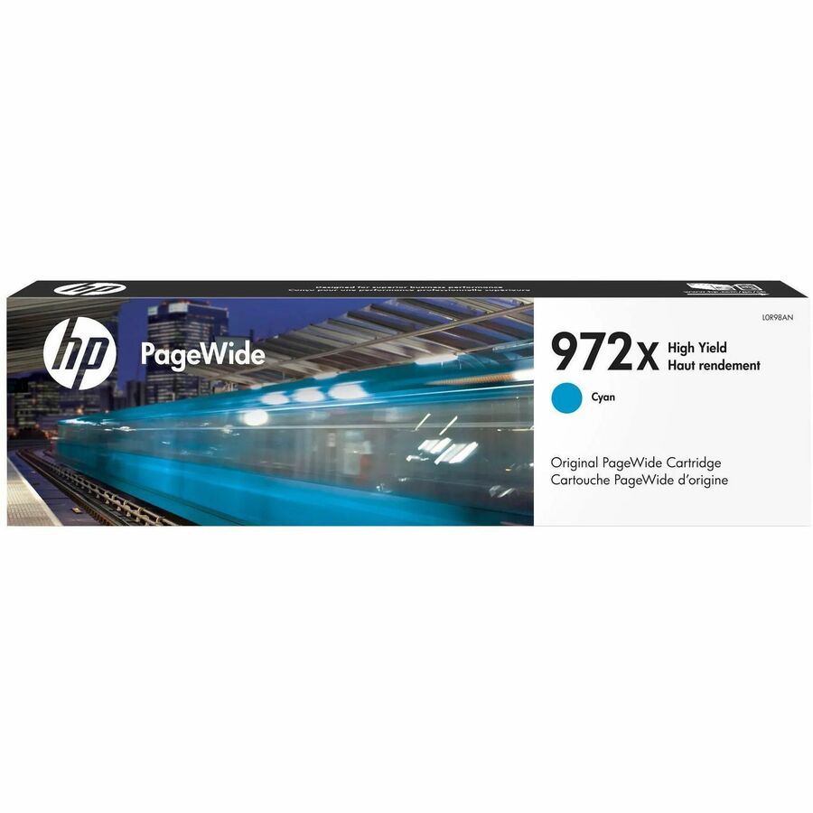 HP 972X (L0R98AN) Original High Yield Page Wide Ink Cartridge - Single Pack - Cyan - 1 Each - 7000 Pages