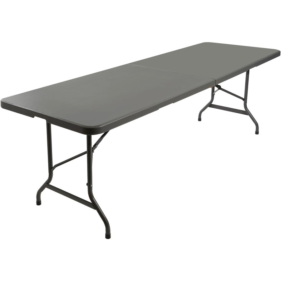Iceberg IndestrucTable TOO Bifold Table - Rectangle Top - 60" Table Top Length x 30" Table Top Width x 2" Table Top Thickness - 29" Height - Indoor, Outdoor - Charcoal, Powder Coated - Tubular Steel - High-density Polyethylene (HDPE) Top Material - 1 Each