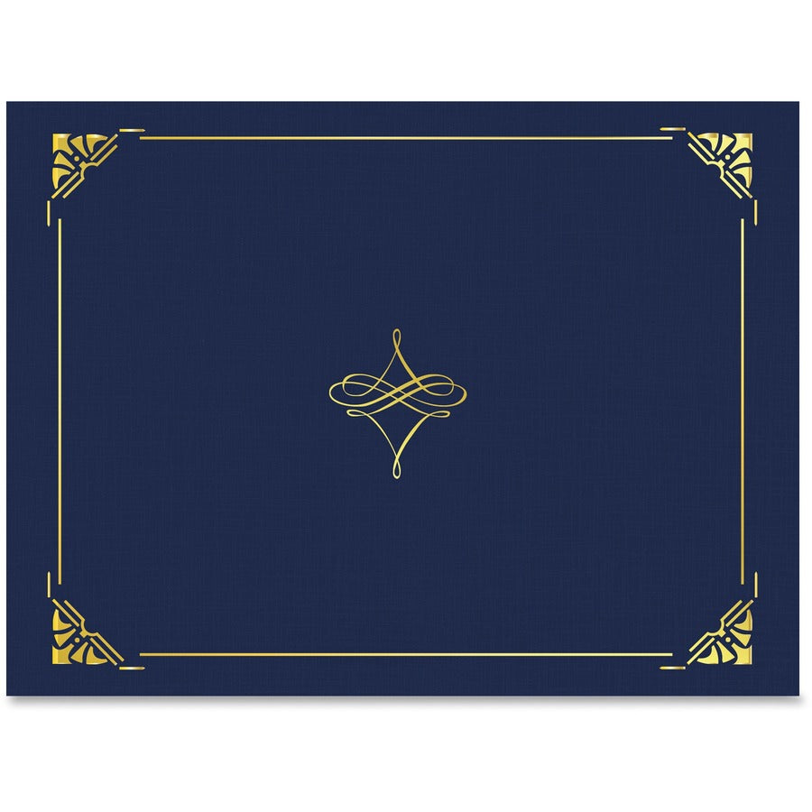 Geographics Letter Certificate Holder - 8 1/2" x 11" - Blue, Gold - Damage Resistant, Die-cut, Sturdy - 30% Recycled - 5 / Pack