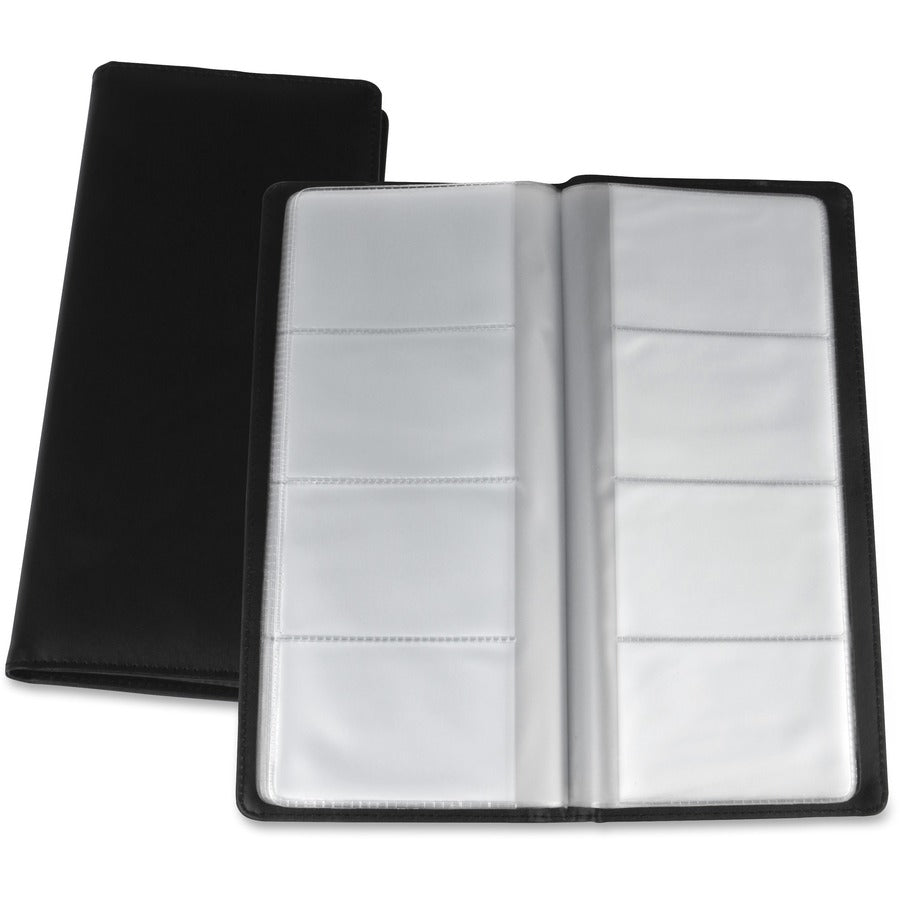 Lorell Business Card Album - 128 Capacity - Black Vinyl Cover