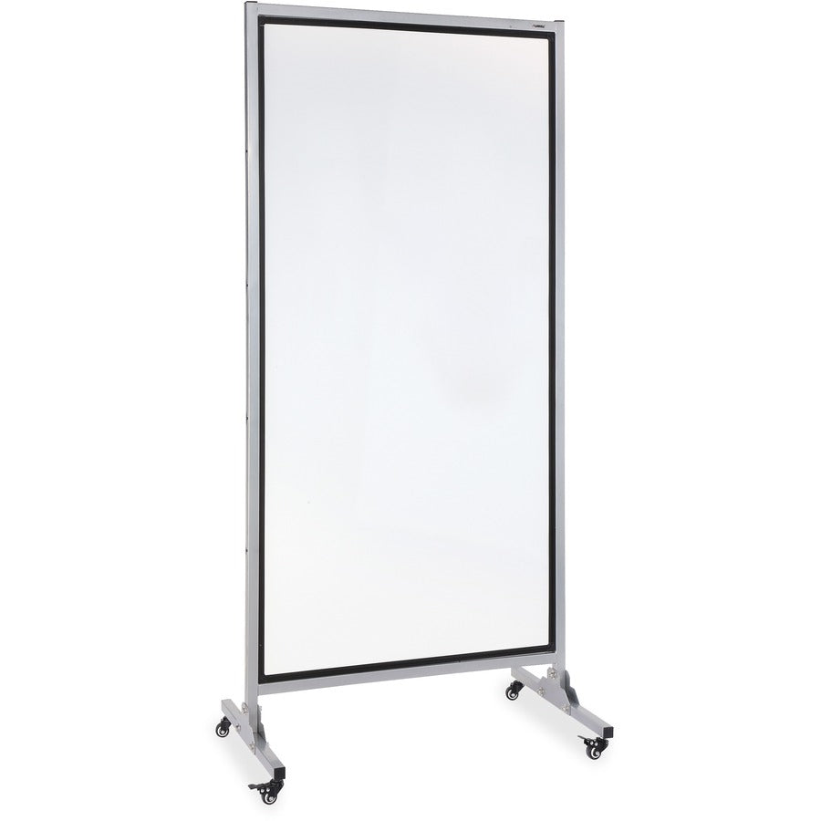 Lorell Double-sided Dry-Erase Easel/Room Divider - 37.5" (3.1 ft) Width x 82.5" (6.9 ft) Height - White Steel Surface - Black Aluminum Frame - Rectangle - Magnetic - Casters - 1 Each
