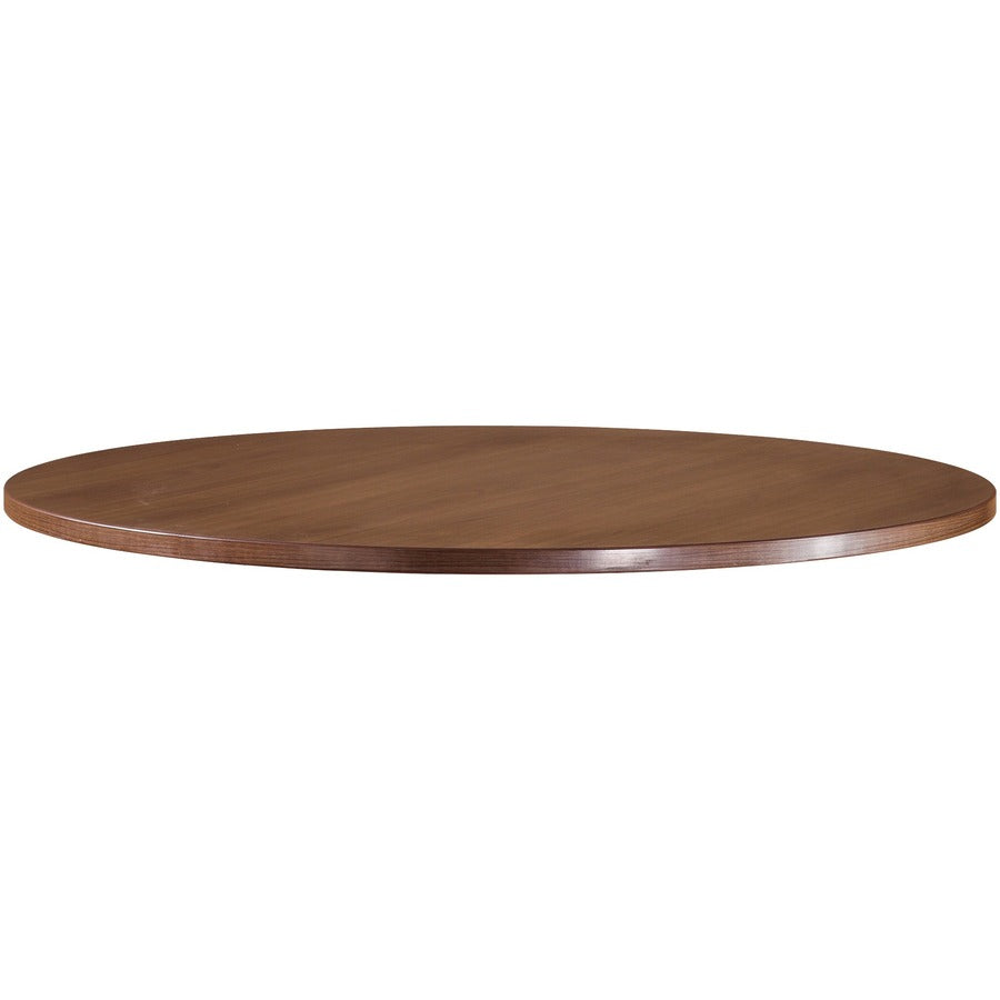 Lorell Essentials Conference Tabletop - Round - 1" Thickness x 42" Diameter Table Top, 1" Height x 41.4" Width x 41.4" Depth - Band Edge - Finish: Walnut Laminate - For Meeting, Office - 1 Each