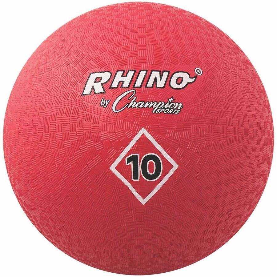 Champion Sports Playground Ball - 10" - Nylon - Red - 1 Each