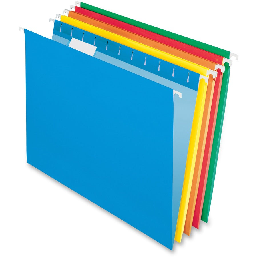 Pendaflex 1/5 Tab Cut Letter Hanging Folder - 8 1/2" x 11" - 11 pt. - Assorted - 100% Recycled - 25 / Box