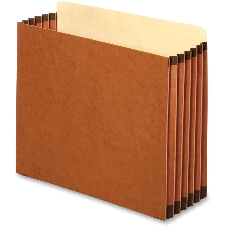 Pendaflex Straight Tab Cut Letter File Pocket - 8 1/2" x 11" - 5 1/4" Expansion - Top Tab Location - 22 pt. - Brown - Damage Resistant, Tear Resistant, Heavy Duty, Labeling Area, Reinforced Gusset, Tyvek Gusset, Durable - 30% Recycled - 10 / Box