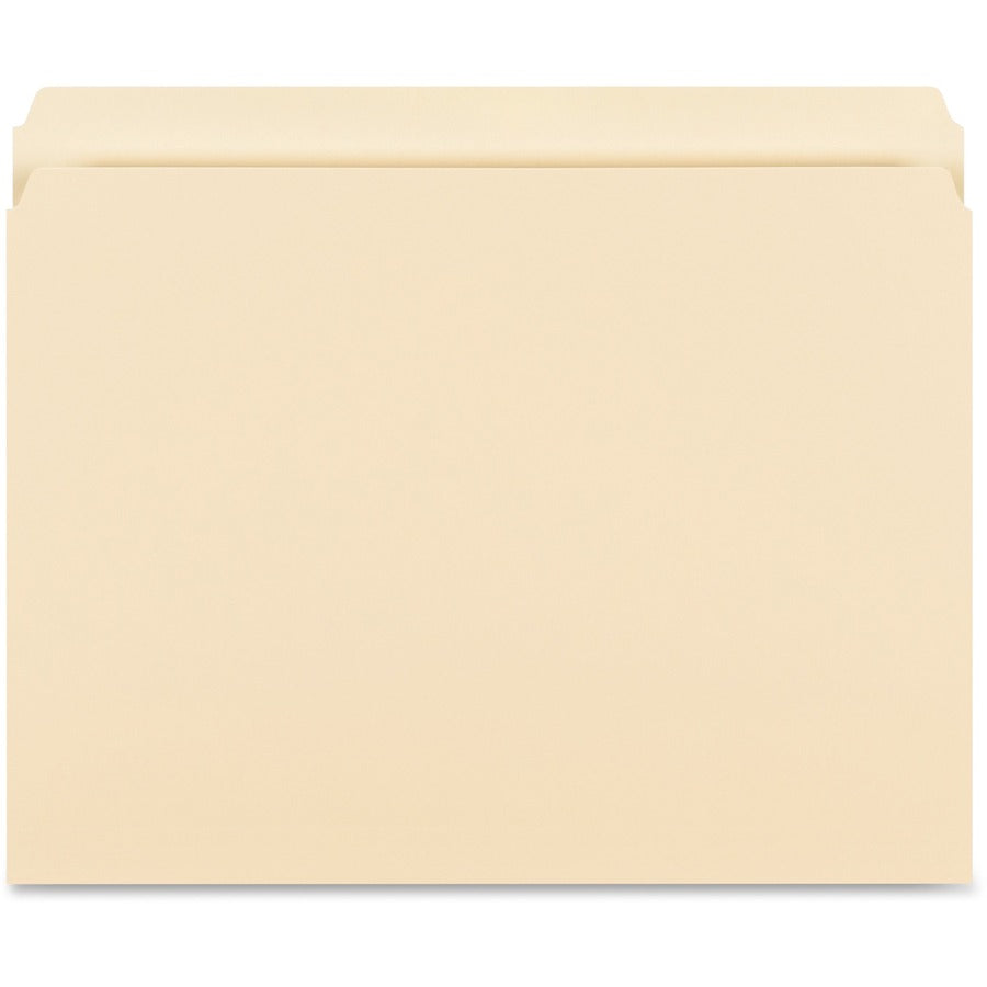 Business Source Straight Tab Cut Letter Storage Folder - 8 1/2" x 11" - 14 pt. - 1 Plys - Manila - 10% Recycled - 50 / Box