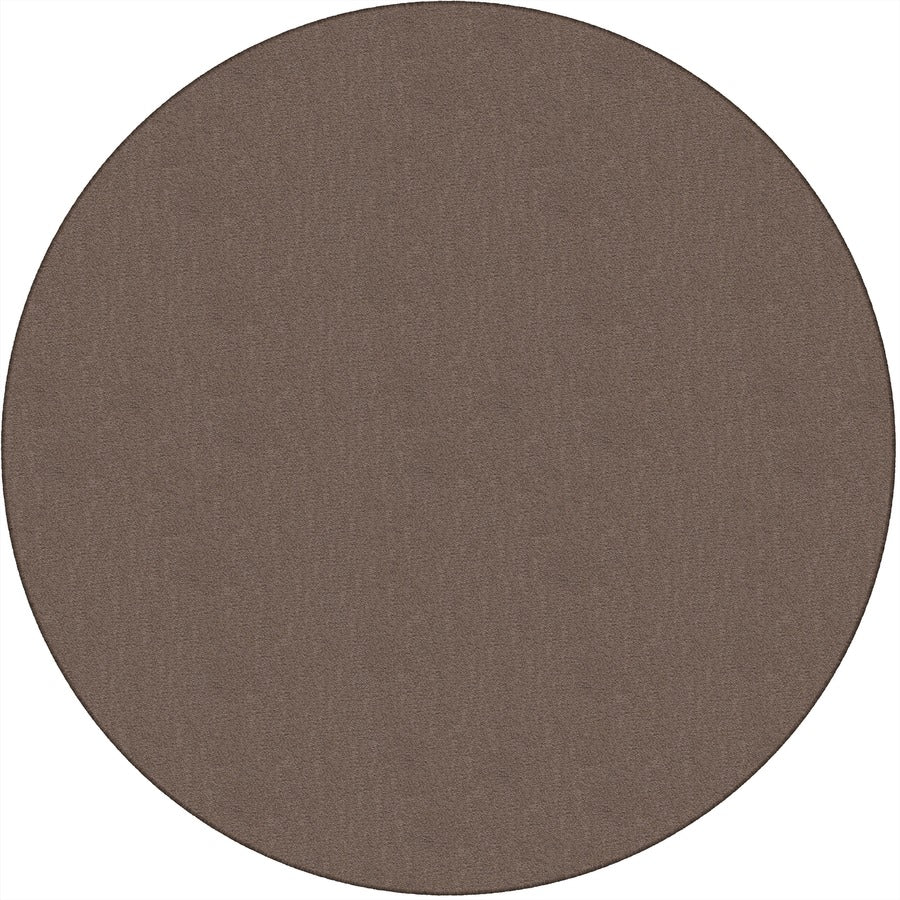 Flagship Carpets Classic Solid Color 6' Round Rug - Floor Rug - Classic, Traditional - 72" Length x 72" Width - Circle - Almond - Nylon