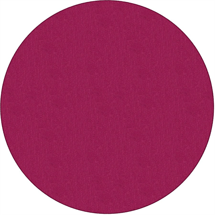 Flagship Carpets Classic Solid Color 6' Round Rug - Floor Rug - Classic, Traditional - 72" Length - Circle - Cranberry - Nylon