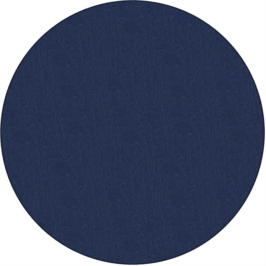 Flagship Carpets Classic Solid Color 6' Round Rug - Floor Rug - Classic, Traditional - 72" Length - Circle - Navy - Nylon