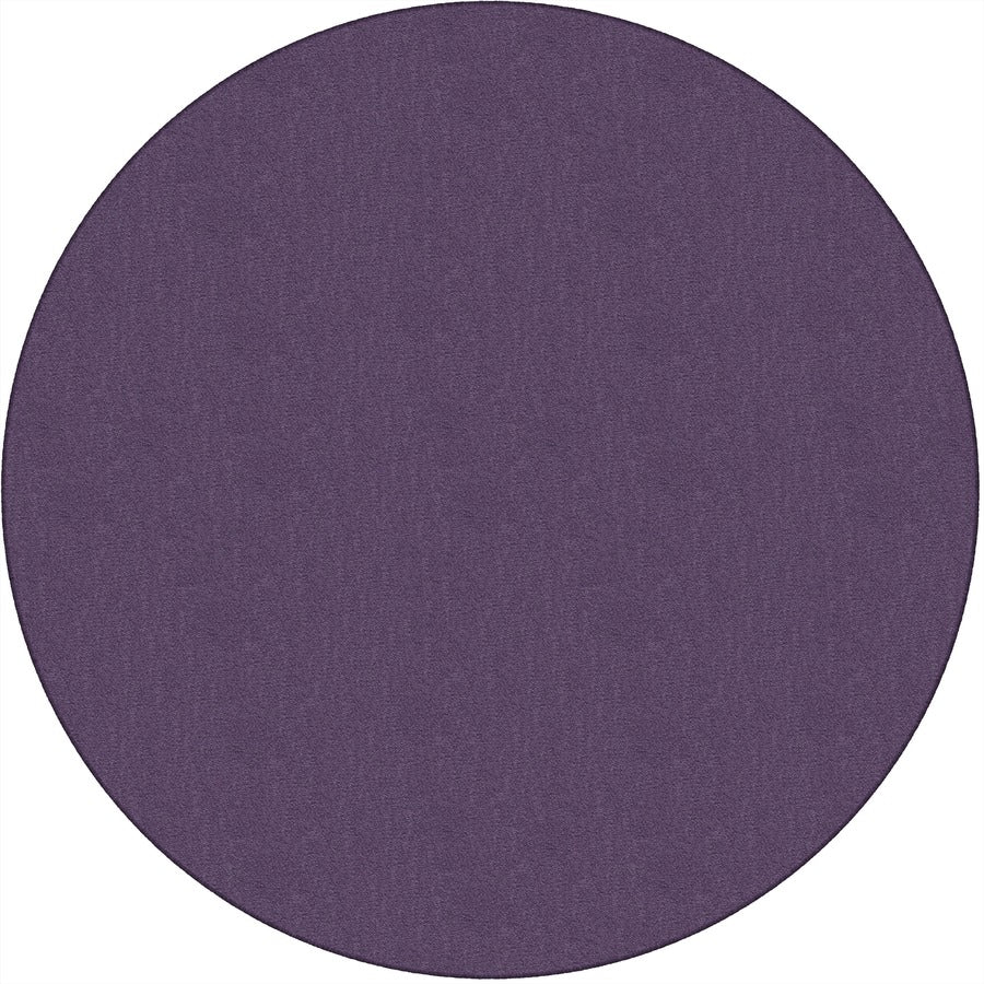 Flagship Carpets Classic Solid Color 6' Round Rug - Floor Rug - Classic, Traditional - 72" Length - Circle - Purple - Nylon