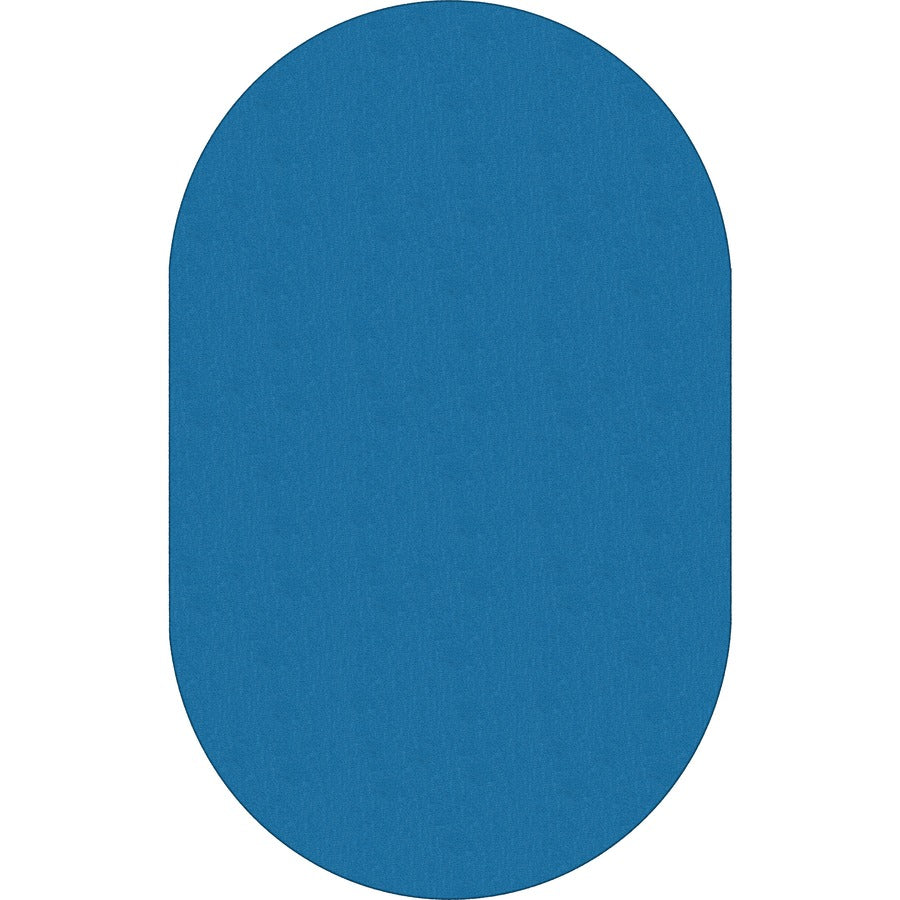 Flagship Carpets Classic Solid Color 12' Oval Rug - Floor Rug - Classic, Traditional - 12 ft Length x 90" Width - Oval - Blue - Nylon