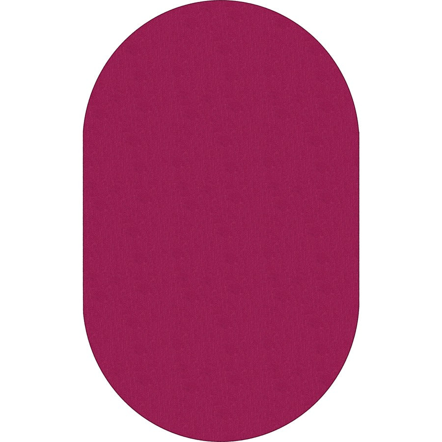 Flagship Carpets Classic Solid Color 12' Oval Rug - Floor Rug - Classic, Traditional - 12 ft Length x 90" Width - Oval - Cranberry - Nylon