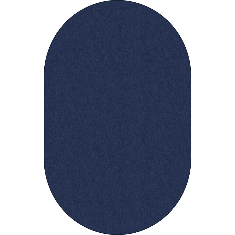 Flagship Carpets Classic Solid Color 12' Oval Rug - Floor Rug - Classic, Traditional - 12 ft Length x 90" Width - Oval - Navy - Nylon