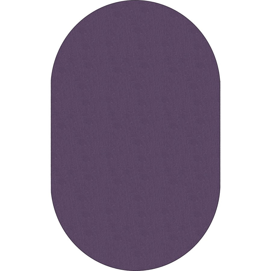 Flagship Carpets Classic Solid Color 12' Oval Rug - Floor Rug - Classic, Traditional - 12 ft Length x 90" Width - Oval - Purple - Nylon