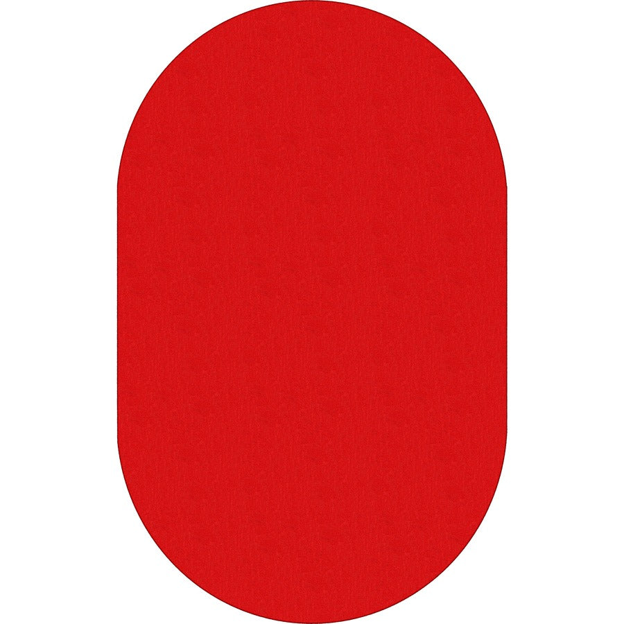 Flagship Carpets Classic Solid Color 12' Oval Rug - Floor Rug - Classic, Traditional - 12 ft Length x 90" Width - Oval - Red - Nylon