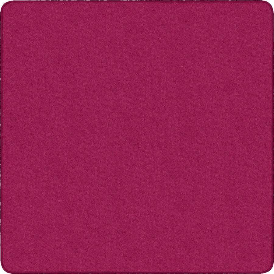Flagship Carpets Classic Solid Color 12' Square Rug - Floor Rug - Classic, Traditional - 12 ft Length x 12 ft Width - Square - Cranberry - Nylon