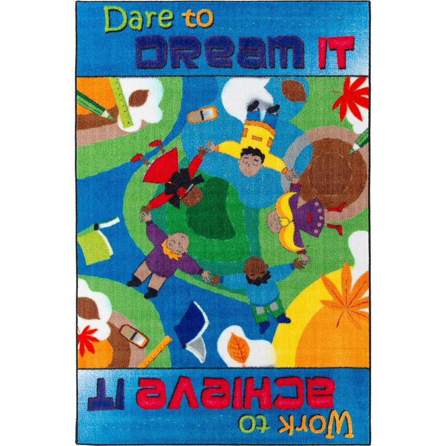Flagship Carpets Easy Care Dare To Dream Rug - Floor Rug - 60" Length x 36" Width - Multicolor - Nylon