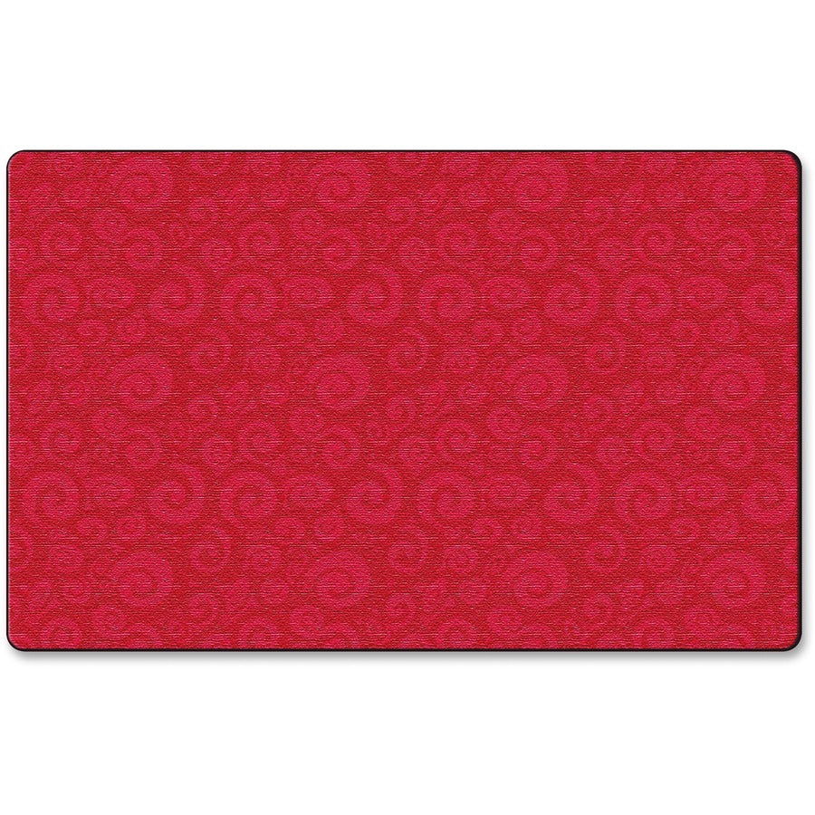 Flagship Carpets Solid Color Swirl Rug - 99.96" Length x 72" Width - Cherry