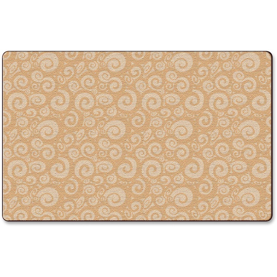 Flagship Carpets Solid Color Swirl Rug - 13.16 ft Length x 10.75 ft Width - Almond