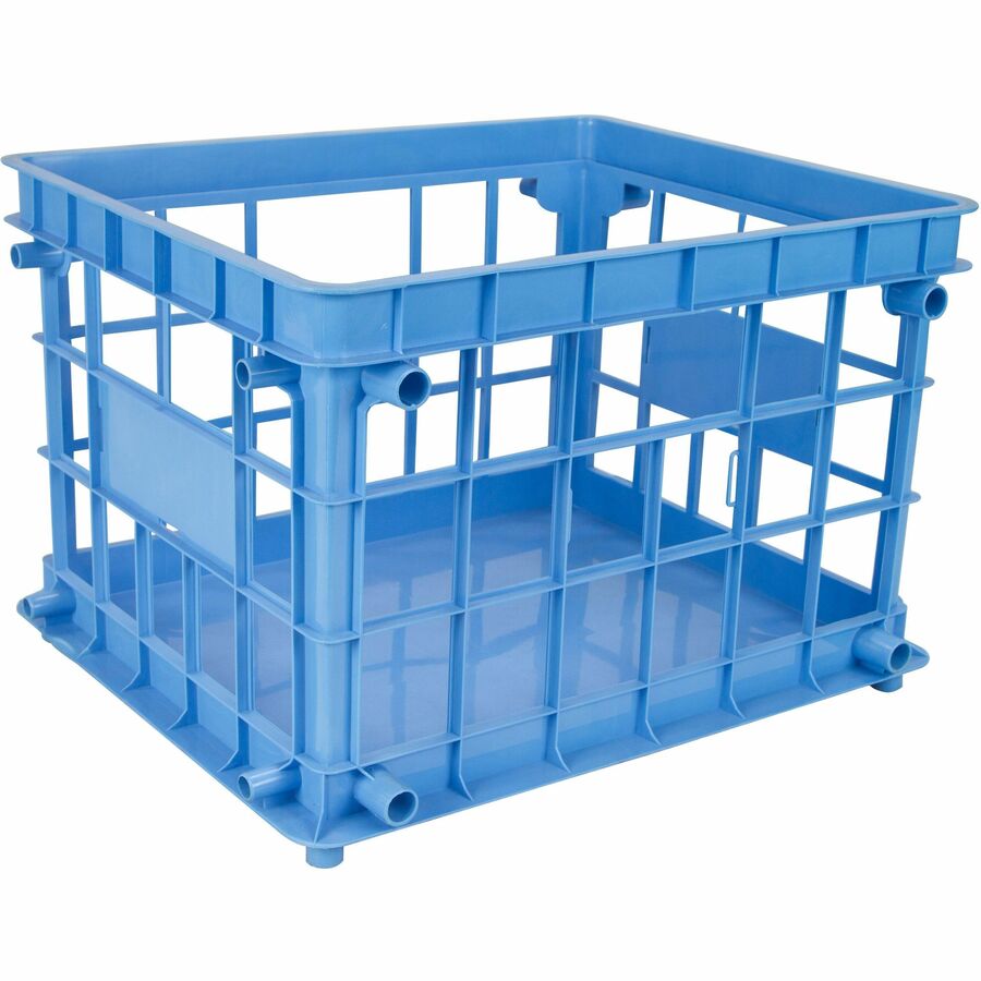 Storex Storage Crate - External Dimensions: 14.3" Width x 17.3" Depth x 11.2" Height - Stackable - Assorted - For File, Classroom Supplies - 3 / Set