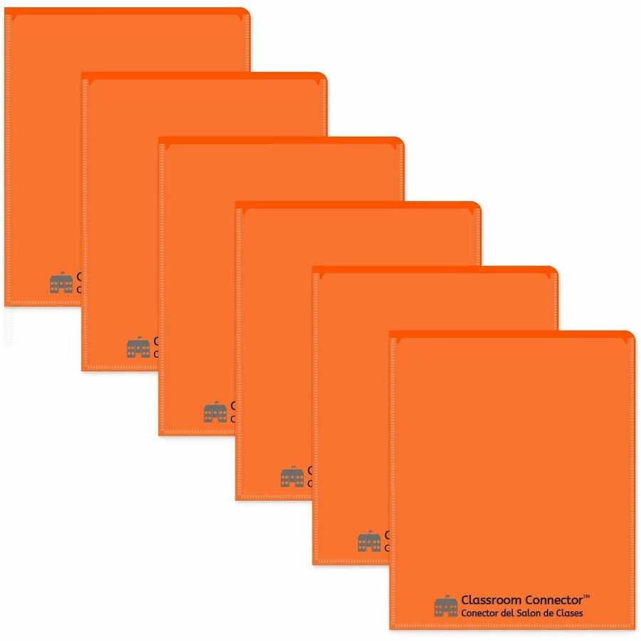 C-Line Classroom Connector Letter Report Cover - 8 1/2" x 11" - 2 Internal Pocket - Orange - 25 / Box