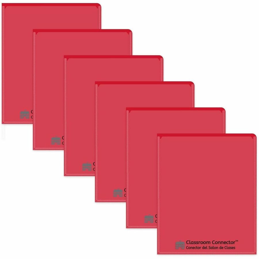 C-Line Classroom Connector Letter Report Cover - 8 1/2" x 11" - 2 Internal Pocket - Red - 1 Box