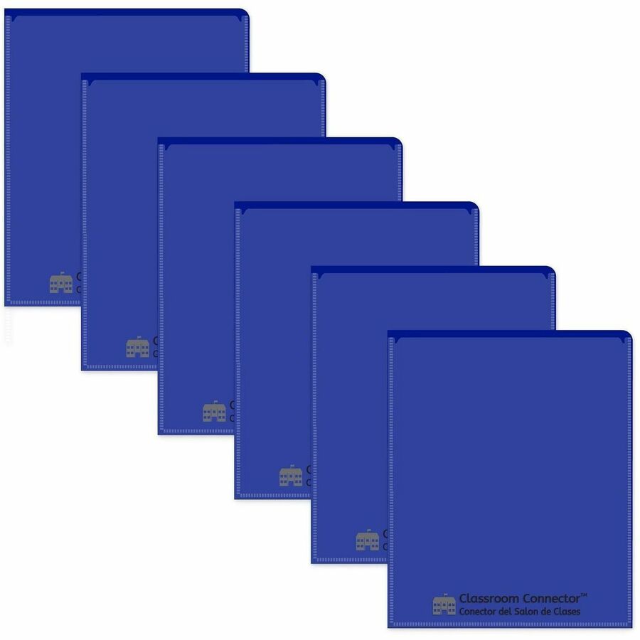 C-Line Classroom Connector Letter Report Cover - 8 1/2" x 11" - 2 Internal Pocket - Blue - 1 Box
