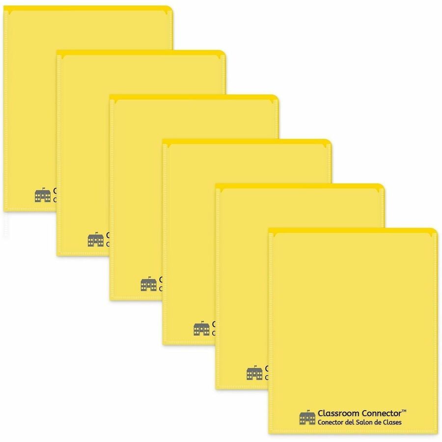 C-Line Classroom Connector Letter Report Cover - 8 1/2" x 11" - 2 Internal Pocket - Yellow - 1 Box