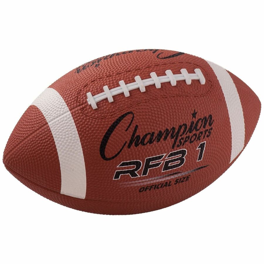 Champion Sports Official Size Rubber Football - 11.50" - Official - Rubber - 1 Each