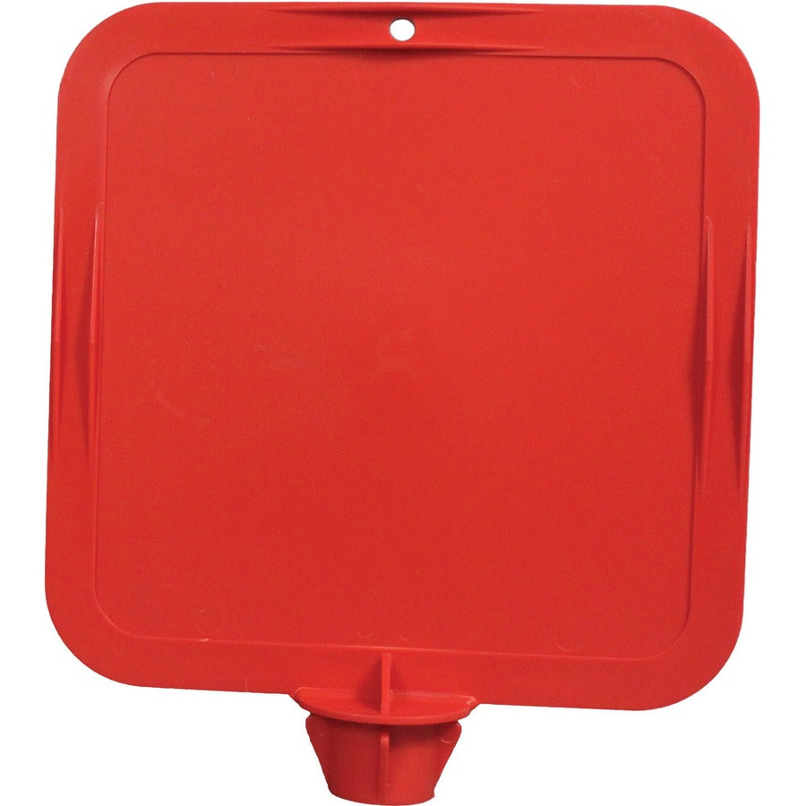 Impact Lock-In Sign - 10" Width x 14" Height x 2.5" Depth - Rectangular Shape - Red - 1 Each