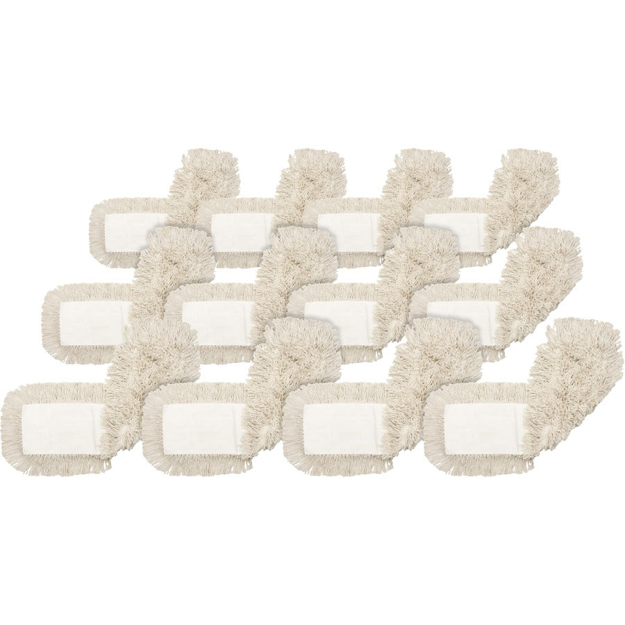 Genuine Joe Dust Mop Refill - 5" Width x 24" Length - Cut Ends, 4-ply, Quick Drying, Launderable - Cotton - Natural - 1.25 lb - 12 / Carton