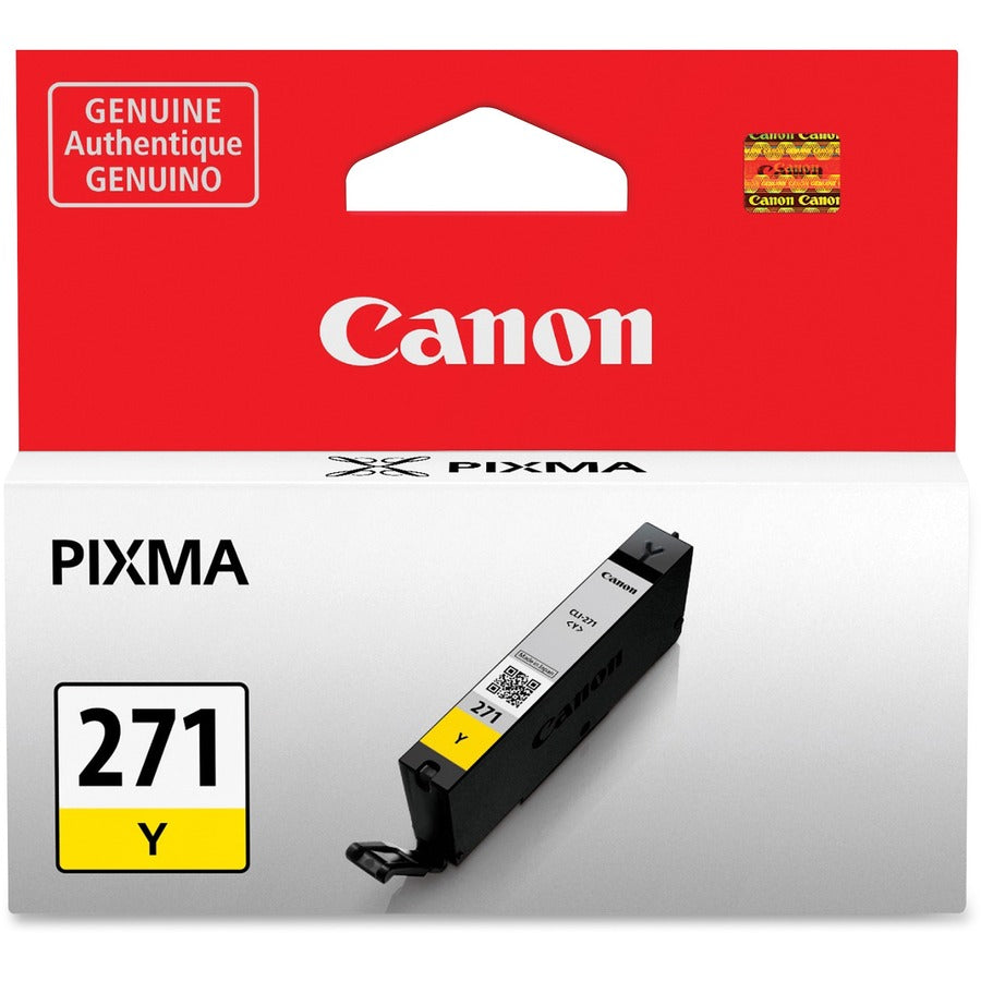 Canon CLI-271 Original Standard Yield Inkjet Ink Cartridge - Yellow - 1 Each - Inkjet - Standard Yield - Yellow - 1 Each