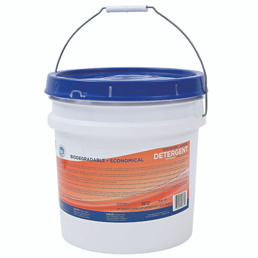 Genuine Joe Economical Powdered Laundry Detergent in Pail - 640 oz (40 lb) - Linen Scent - Deodorize, Dye-free, Environmentally Friendly, Non-toxic, Washable, Dye-free, Reusable - Multi - 1 Each