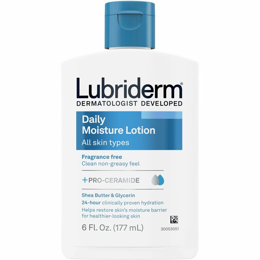 Lubriderm Daily Moisture Skin Lotion - Lotion - 6 fl oz - Non-fragrance - For Dry Skin - Applicable on Hand and Body - Fragrance-free, Moisturising, Non-greasy Flip Top Dispenser - 1 Each