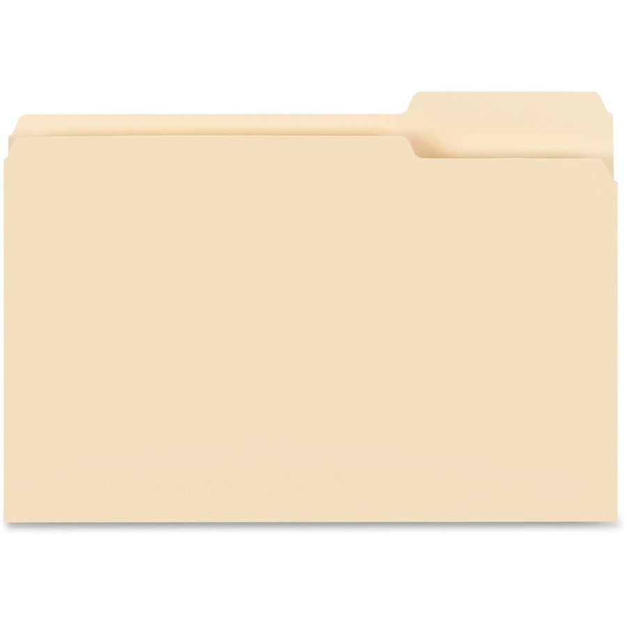 Business Source 1/3 Tab Cut Legal Top Tab File Folder - 8 1/2" x 14" - 3/4" Expansion - 11 pt. - Manila - 10% Recycled - 100 / Box