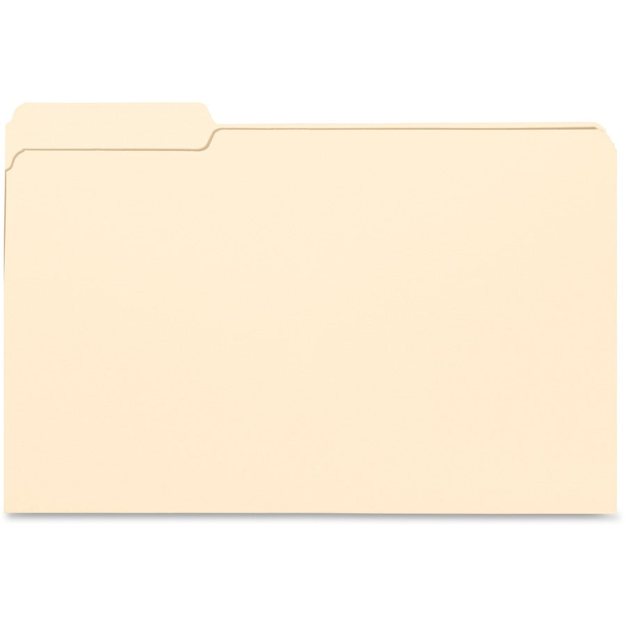 Business Source 1/3 Tab Cut Legal Top Tab File Folder - 8 1/2" x 14" - 3/4" Expansion - 11 pt. - Manila - 10% Recycled - 100 / Box