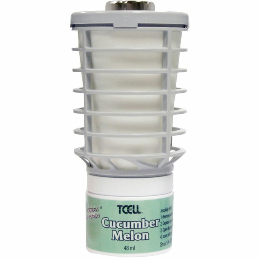 Rubbermaid Commercial TCell Dispenser Fragrance Refill - 6000 ft� - Cucumber Melon - 60 Day - Odor Neutralizer, VOC-free, Recyclable - 6 / Carton
