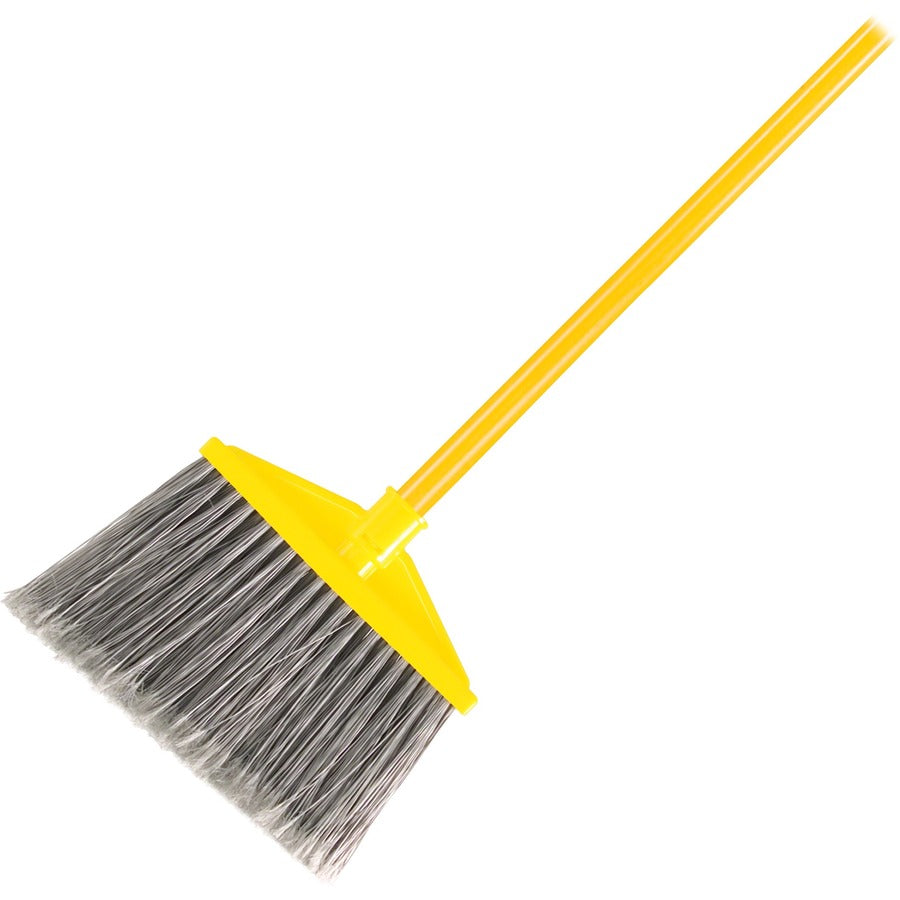 Rubbermaid Commercial Angle Broom - 10.50" Polypropylene Bristle - 1" Handle Diameter - Metal, Metal Handle - Gray - 6 / Carton