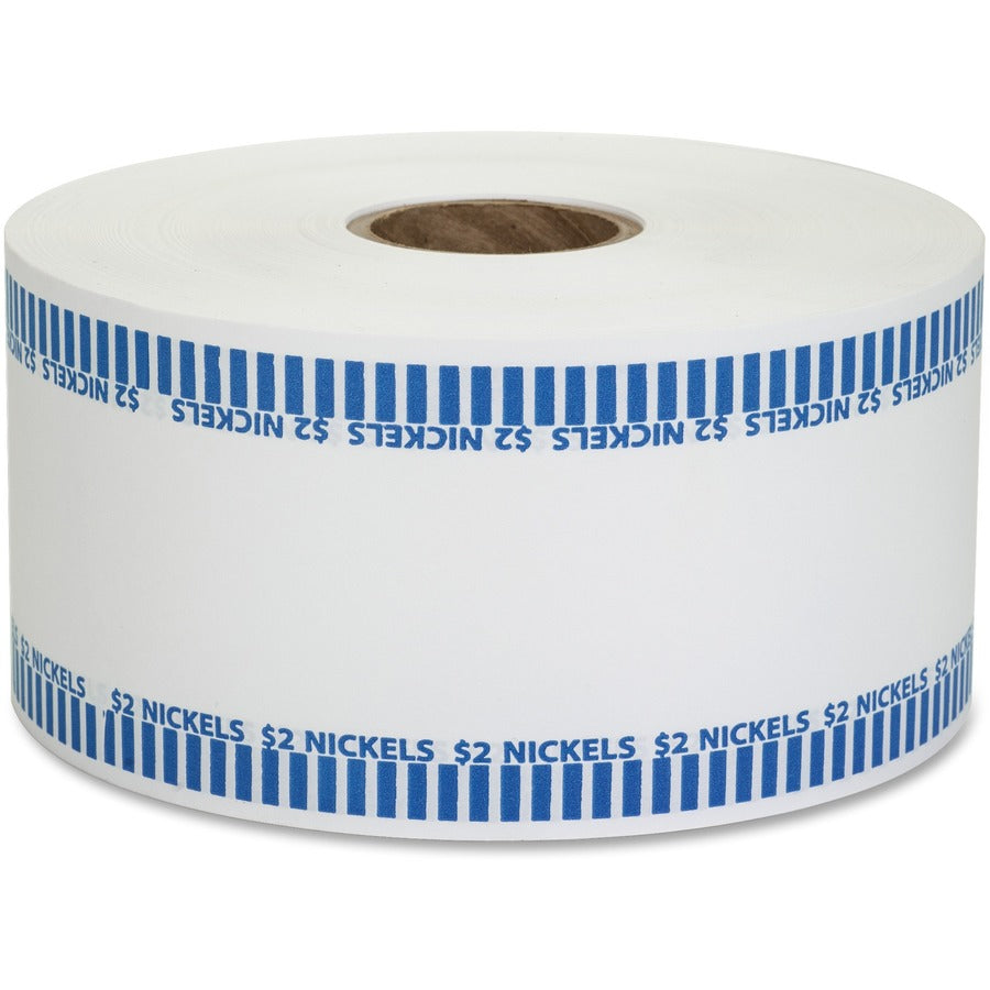 PAP-R Color-coded Coin Machine Wrappers - 1000 ft Length - 1900 Wrap(s) - Total $2.00 in 40 Coins of 5� Denomination - 15 lb Basis Weight - Kraft - Blue, White - 1 Roll