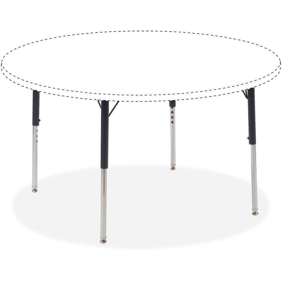 Lorell Activity Table Height-Adjustable Leg Kit - 22" to 30"H - 30" Length x 1.12" Diameter - Black, Chrome - 4 / Carton