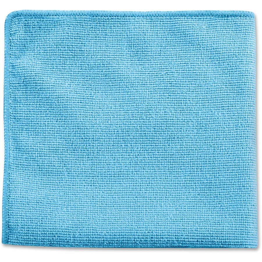 Rubbermaid Commercial Microfiber Cleaning Cloths - 12" Length x 12" Width - Reusable, Bleach-safe, Launderable, Chemical Resistant, Durable - Blue - 24/Pack - 12 / Carton