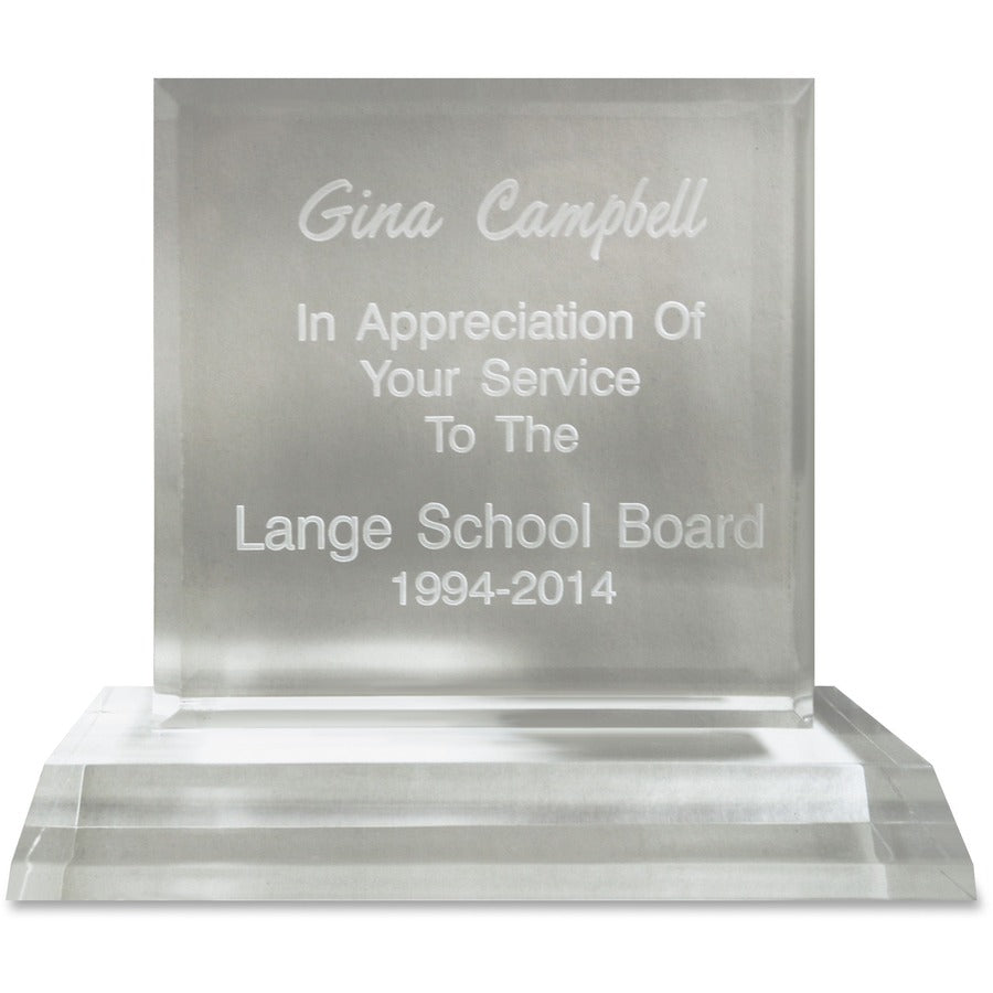 Xstamper Trinity Acrylic Award - 6.5" Width x 6.3" Length - Laser Compatible - Assorted - Acrylic - 1 Each