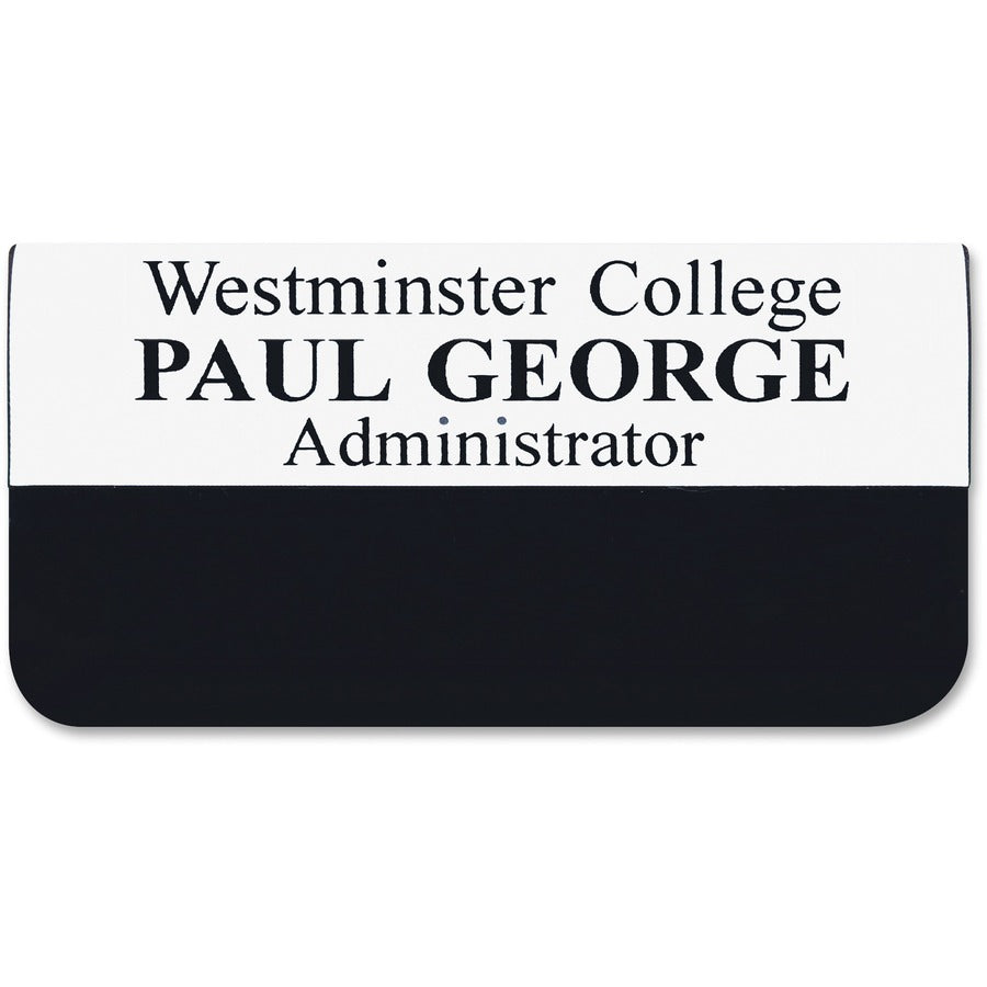 Xstamper Pocket Name Badge - 1.5" Width x 3" Height - Rectangular Shape - Durable - Plastic - Assorted - 1 Each