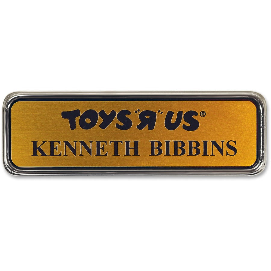 Xstamper Logo Frame Name Badge - 1.5" Width x 3" Height - Rectangular Shape - Durable - Plastic - 1 Each