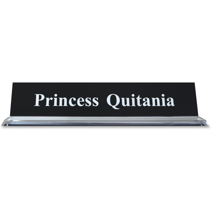 Xstamper 2"x10" Acrylic Base Desk Sign Set - 10" Width x 2" Height - Rectangular Shape - Durable, Square Corner - Acrylic, Plastic - 1 Each