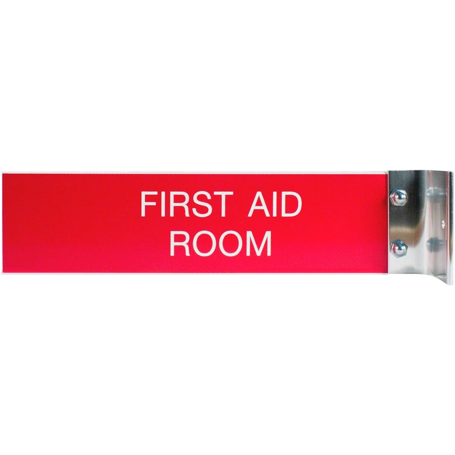Xstamper Corridor Sign - 8" Width x 2" Height - Rectangular Shape - Wall Mountable - Double Sided - Aluminum - 1 Each