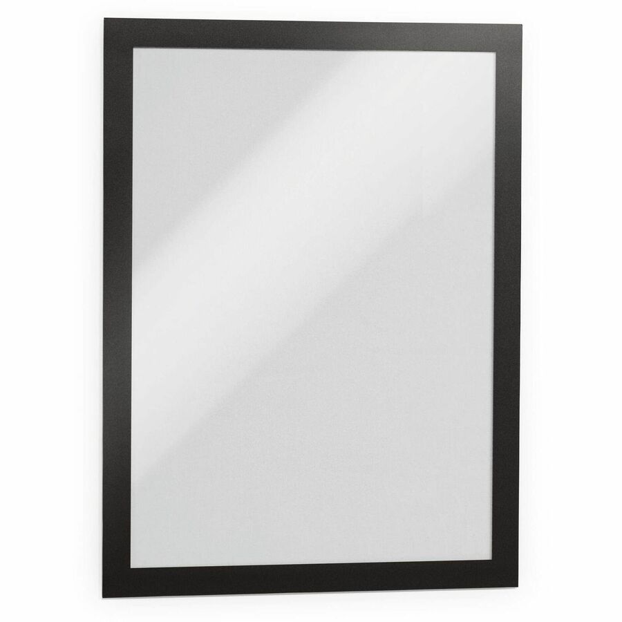 DURABLE Self-adhesive Frames - 9" x 14" Frame Size - Holds 8.50" x 11" Insert - Rectangle - Horizontal, Vertical - Self-adhesive, Magnetic, Sturdy - Black - 2 / Pack