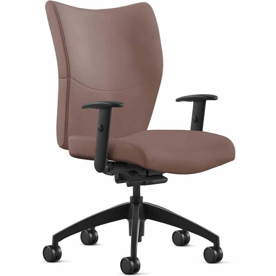 9 to 5 Seating Bristol Mid Back - Mahogany Seat Color - Leather Seat Material - Mahogany Back Color - Leather Back Material - Mid Back - 5-star Base - 1 Each