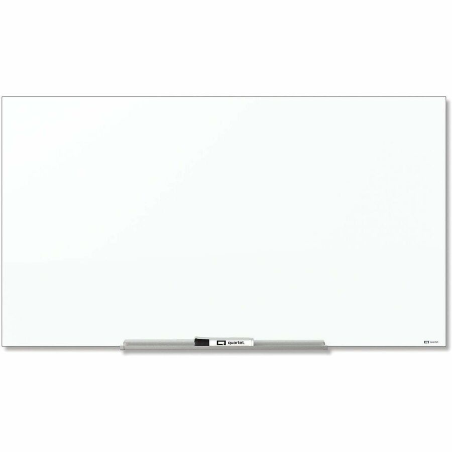 Quartet InvisaMount Magnetic Glass Dry-Erase Board - 85" (7.1 ft) Width x 48" (4 ft) Height - White Tempered Glass Surface - Horizontal - Magnetic - Frameless, Stain Resistant, Ghost Resistant, Smooth Surface - Assembly Required - 1 Each